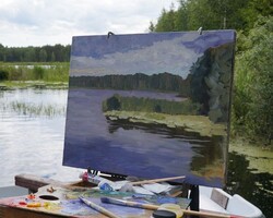 Пленэр в Национальном парке Орловское полесье:  «Пейзаж с отражением», озеро Центральное